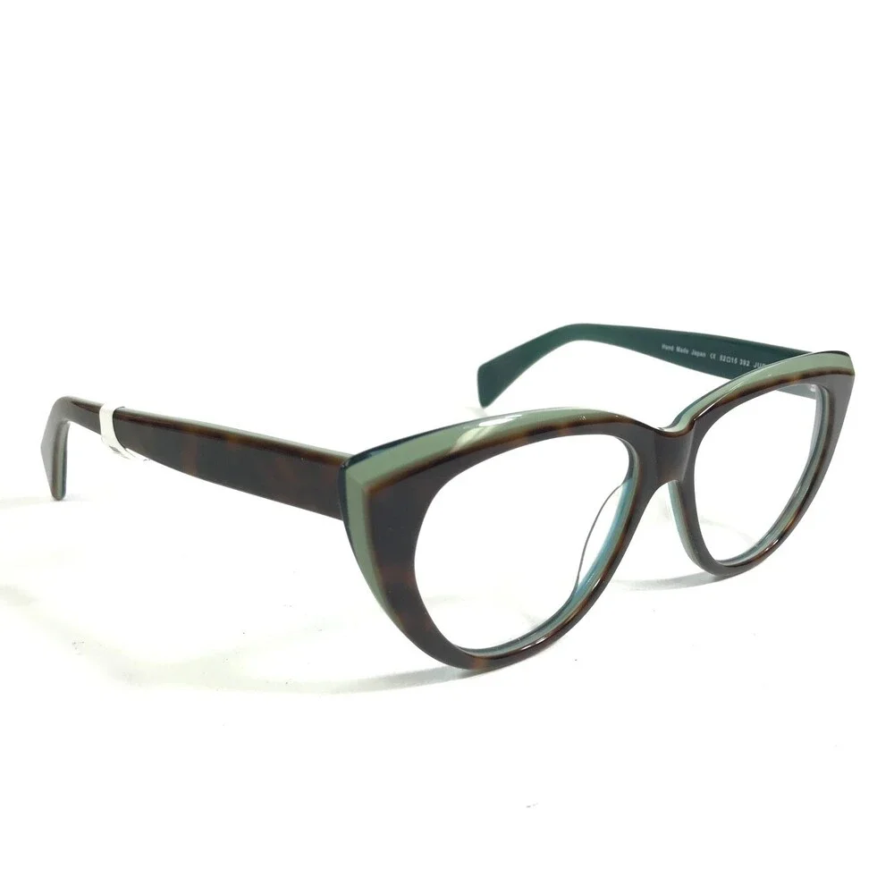 Morgenthal Frederics Eyeglasses Frames 392 JUDY Green Tortoise Cat Eye 52-15-140